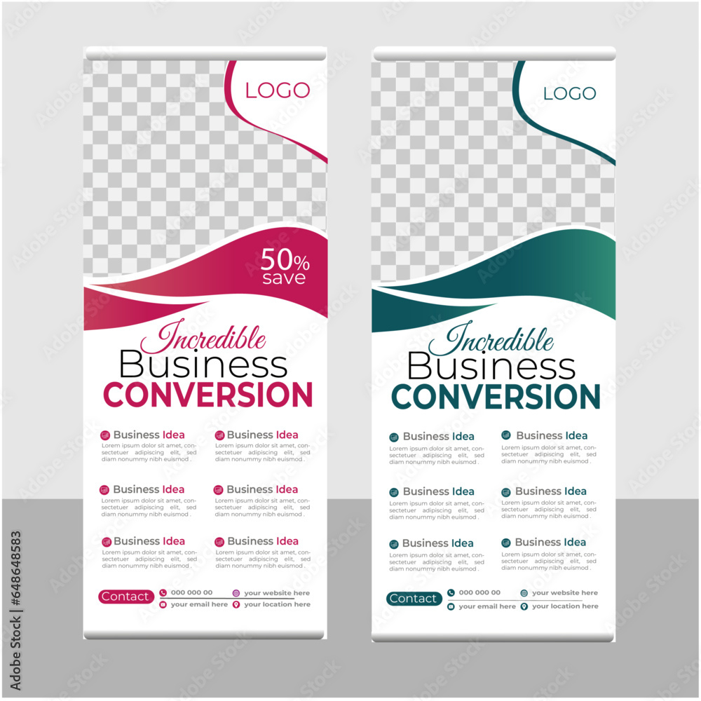 Obraz premium modern business roll up banner design.