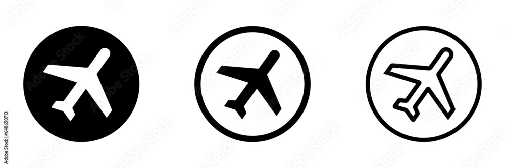  Plane vector icons. Simple flight transport vector symbols
