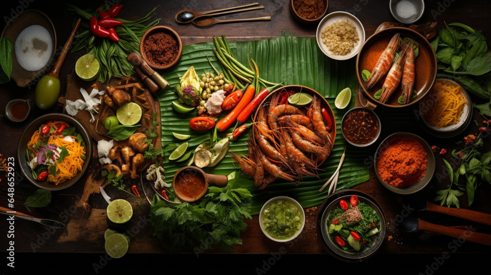 Beautiful favorite thai food, generative ai