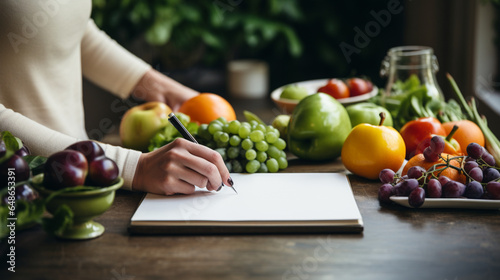 Close-Up of a Persons Hands Selecting Healthy Food Option, generative ai