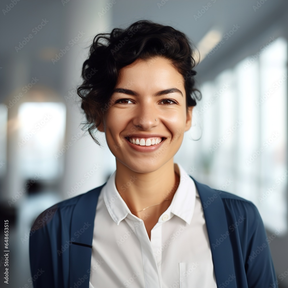 business businesswoman office young girl head shot woman portrait corporate manager white businessperson created using generative ai technology