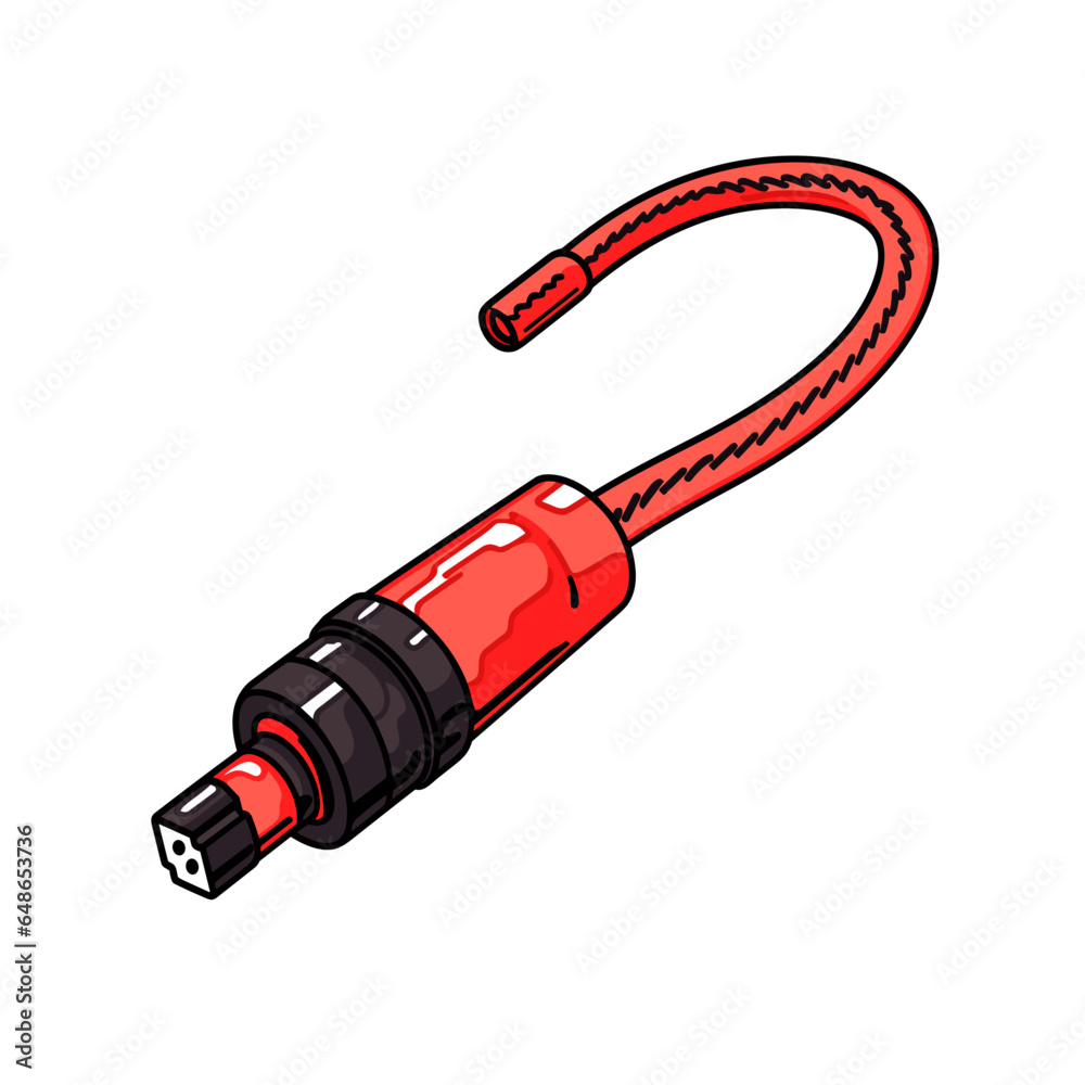 Optical Cable vector icon in minimalistic, black and red line work, japan web Optical Cable vector icon in minimalistic, black and red line work, japan web