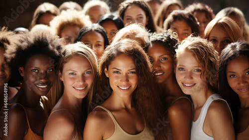 Many ethnic beauties, women of different races - Caucasian, African, Asian and Indian.generative ai photo