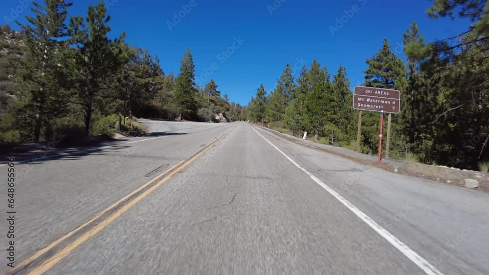 Angeles Crest Highway Summer Eastbound 3 Chilao Camp to Mt Waterman 07 Front View Driving Plate Angeles National Forest California USA Angeles Crest Highway Summer Eastbound 3 Chilao Camp to Mt Waterman 07 Front View Driving Plate Angeles National Forest California USA