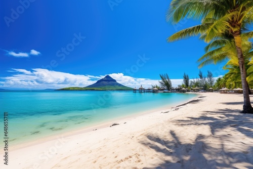 Paradise beach at Seychelles  La Digue island  amazing white beaches of Mauritius island. Tropical vacation  AI Generated