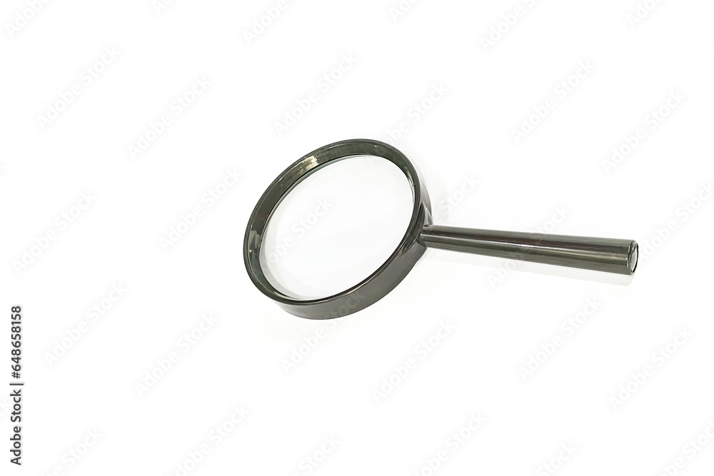 back magnifying glass on white background back magnifying glass on white background