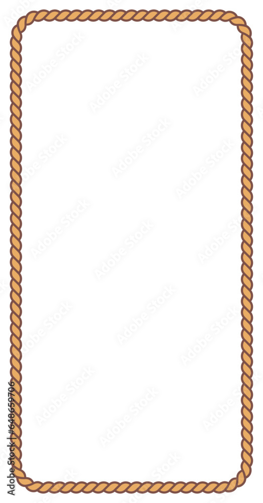 Rope frame isolated on white background Rope frame isolated on white background