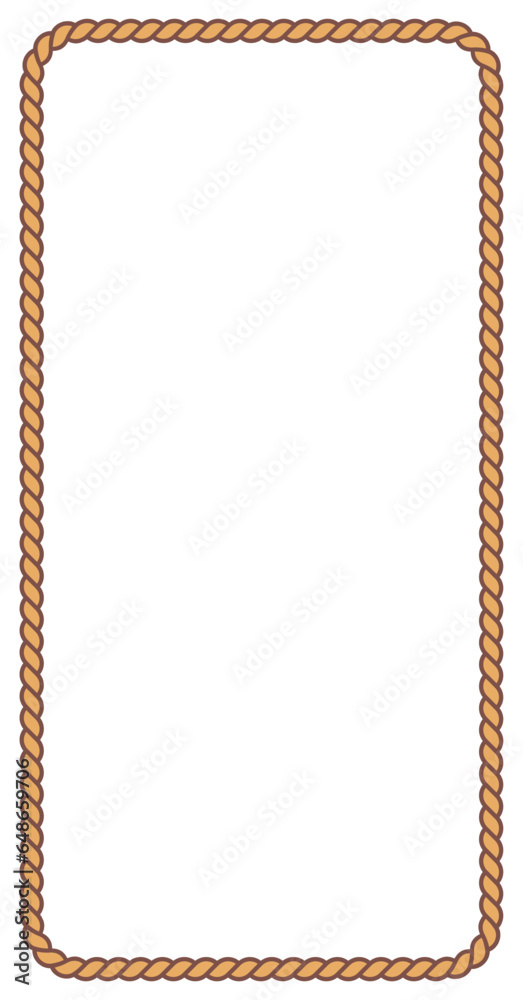 Rope frame isolated on white background