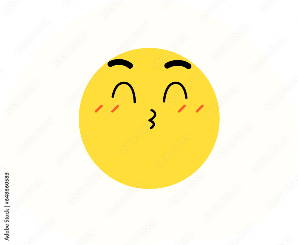 Fried Egg Face Kiss Over Happy Close Eye