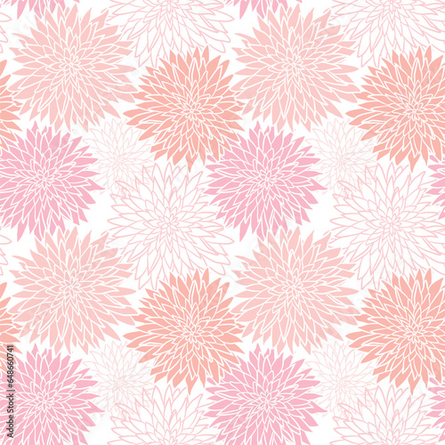 White and pink seamless background. Vector floral background.