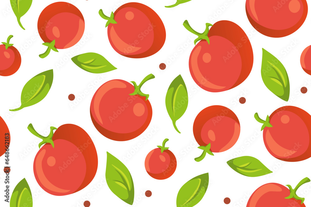 Harvest seamless Pattern. Tomato vector flat illustration. Harvest seamless Pattern. Tomato vector flat illustration.