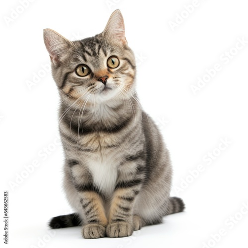 cute cat on white background © aigarsr
