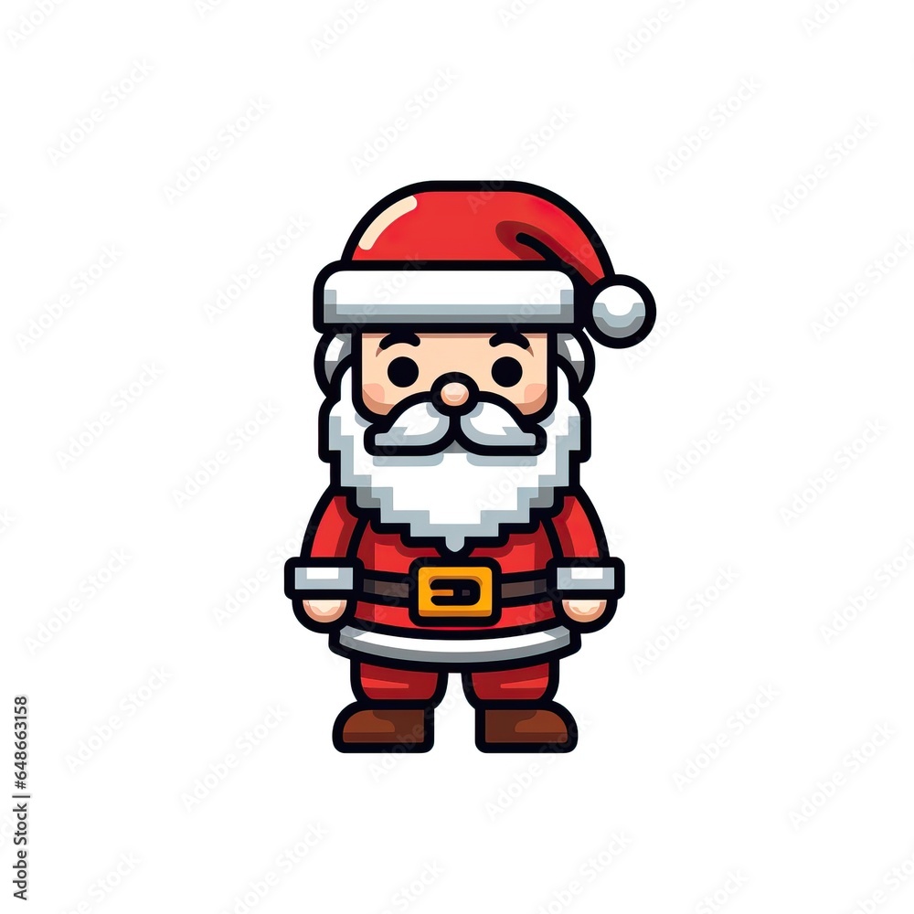 Simple cartoon pixel art Christmas Santa high quality ai generated image Simple cartoon pixel art Christmas Santa high quality ai generated image