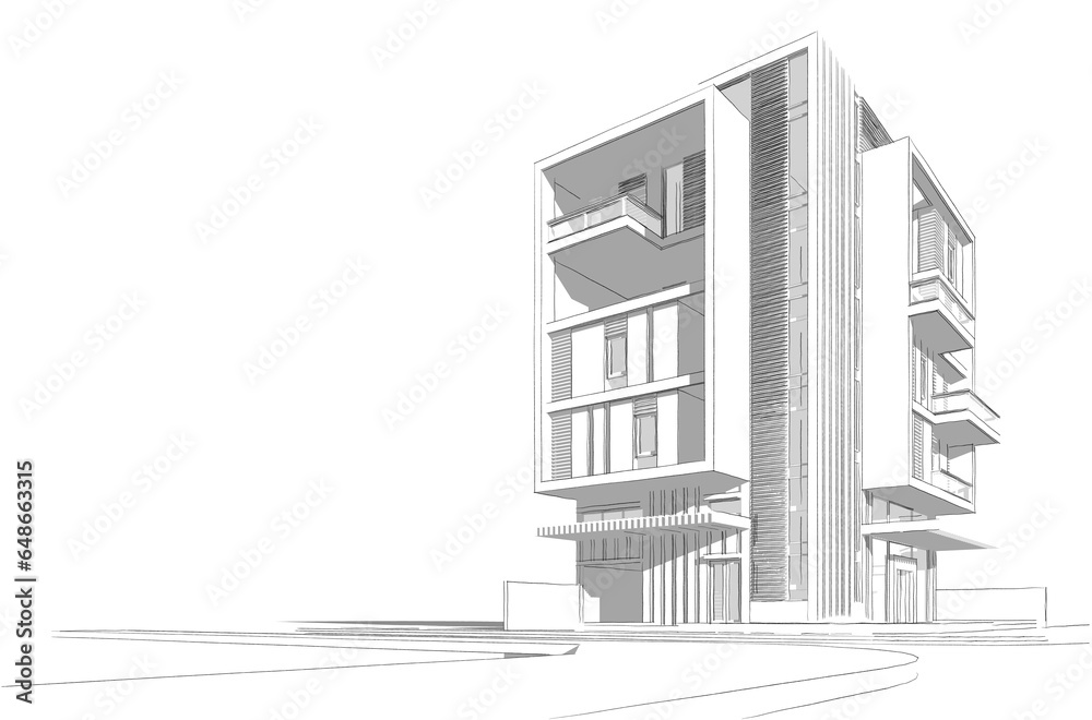 sketch of building