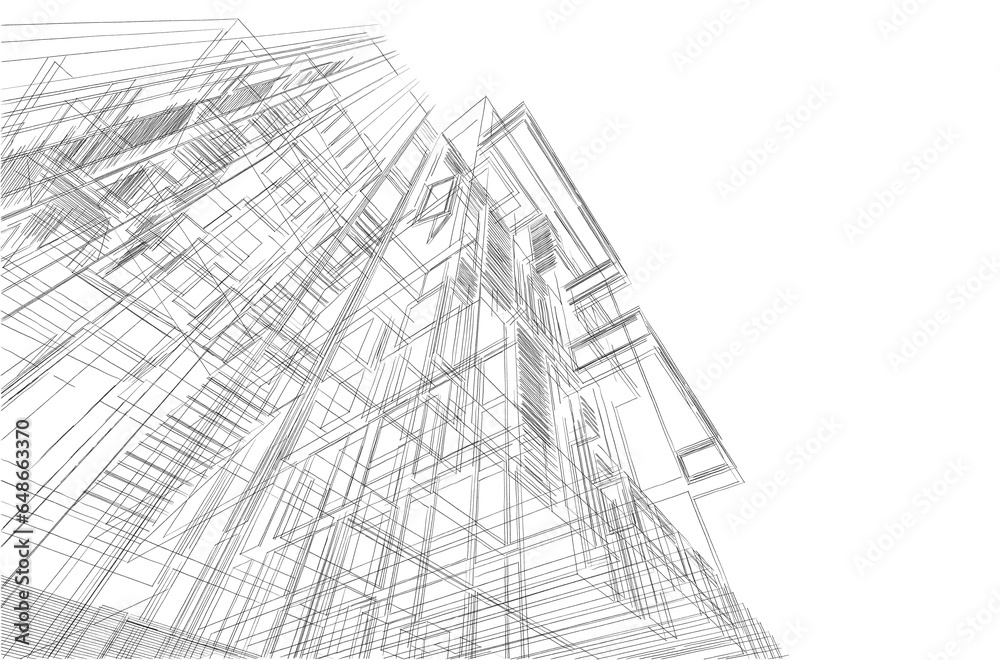 Abstract architecture 3d rendering 