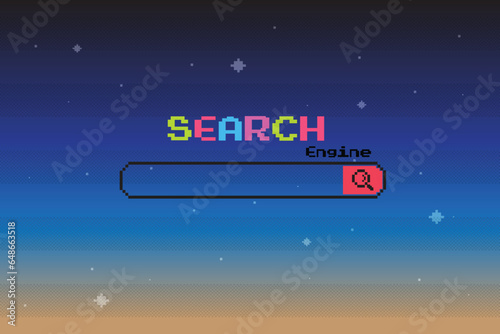 Pixel 8-bit search engine with sky and ster