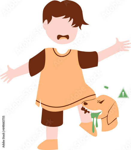 World rabies day Illustration, rabies dog clipart, sick dog, dog bite, rabies virus