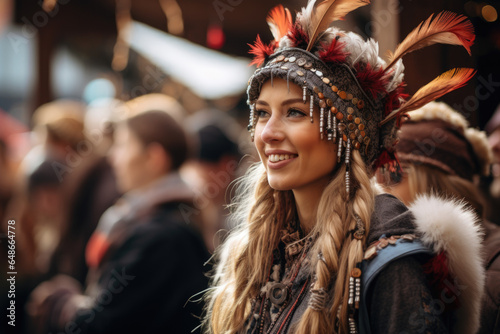 Traditional alpine hats adorned with feathers and pins, adding a touch of personal style to the Oktoberfest attire. Generative Ai. photo