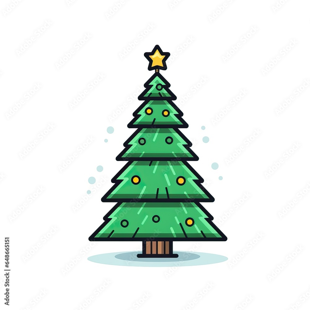 Simple cartoon pixel art Christmas tree high quality ai generated image Simple cartoon pixel art Christmas tree high quality ai generated image