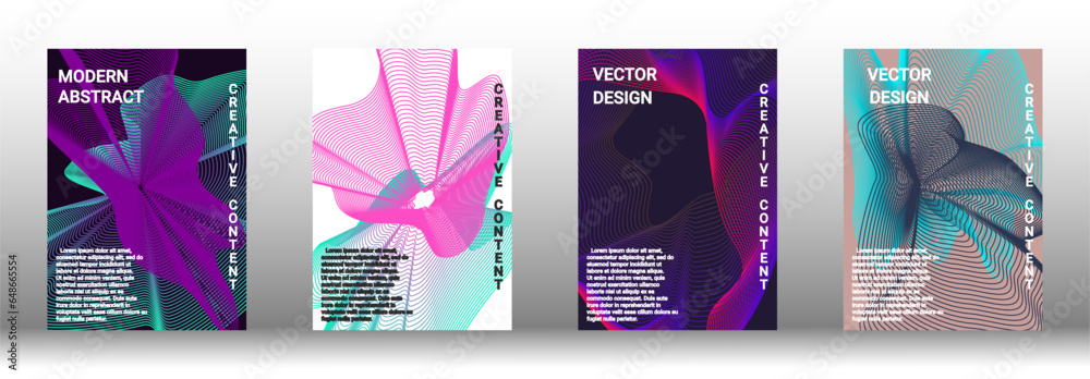 A set of modern abstract covers with abstract gradient linear waves. A set of modern abstract covers with abstract gradient linear waves.
