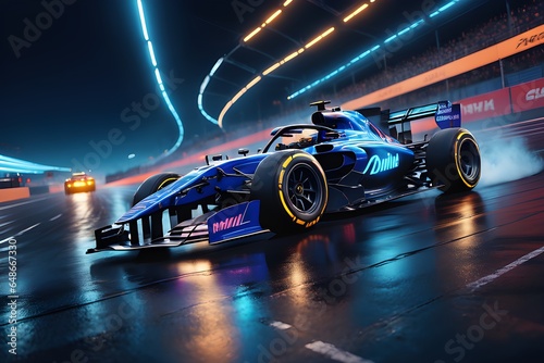 Vászonkép Futuristic Racing Formula 1, Experience the Future: A Dazzling Display of Futuri