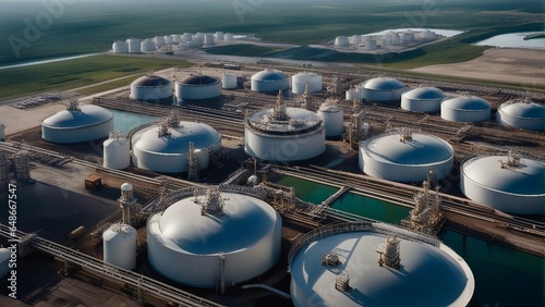 oil and gas terminal storage tank farm,Tank farm storage chemical petroleum petrochemical photo