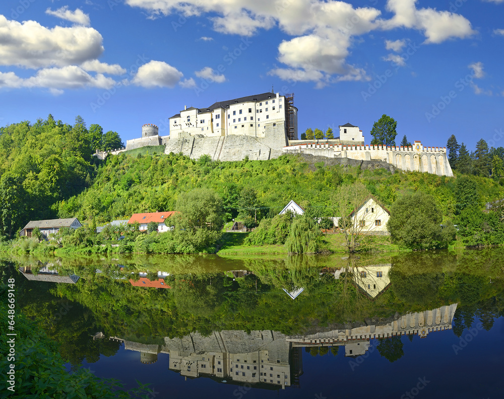 Castle Cesky Sternberk (Czech Sternberk) and the Sazava River, Middle Bohemia, Czech Republic
