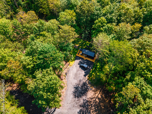 Aerial View of Catskill Mountain Cabin