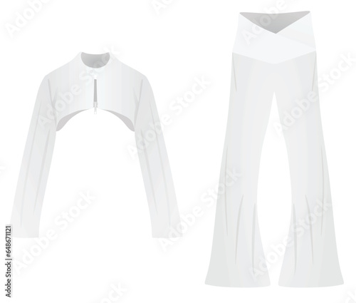 Bolero shirt and pants. vector