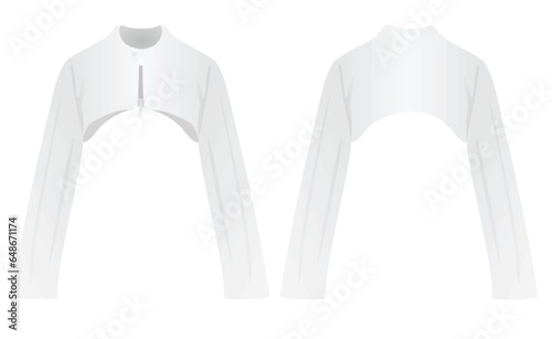 Woman white bolero. vector illustration