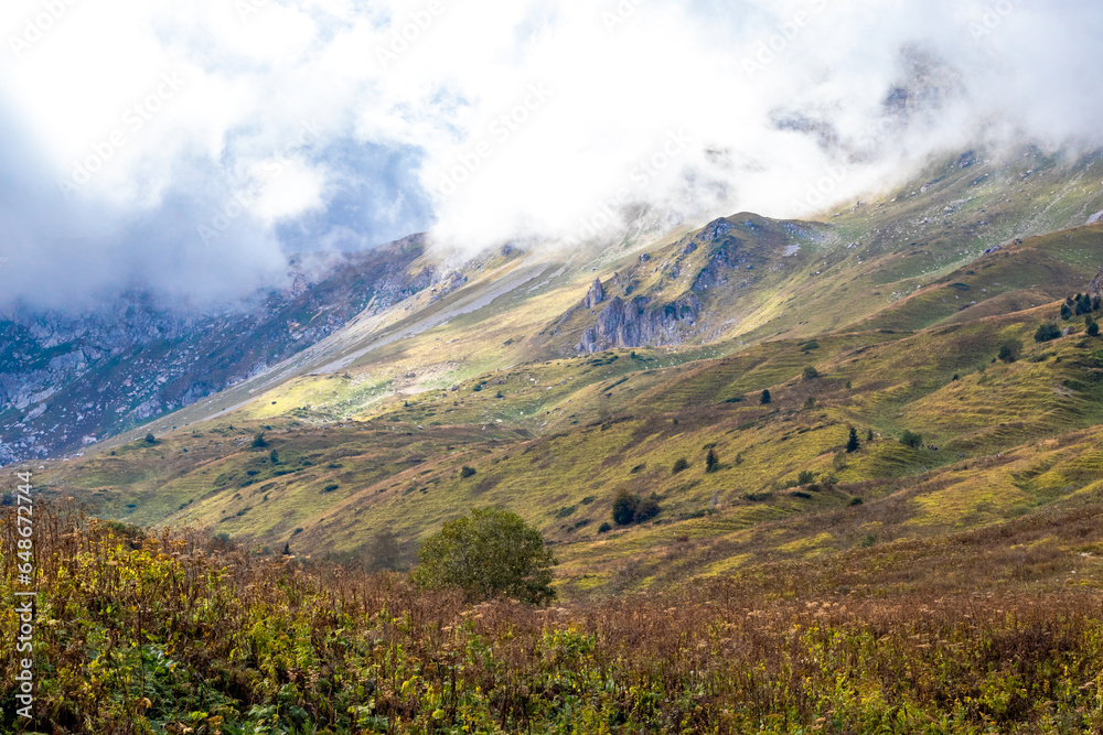 clouds in the mountains of the north Caucasus