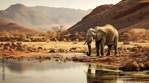 Ethereal see of forsake elephant in Damaraland Namid leave Namibia