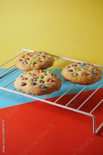 cookies with colorful candies (ID: 648678739)
