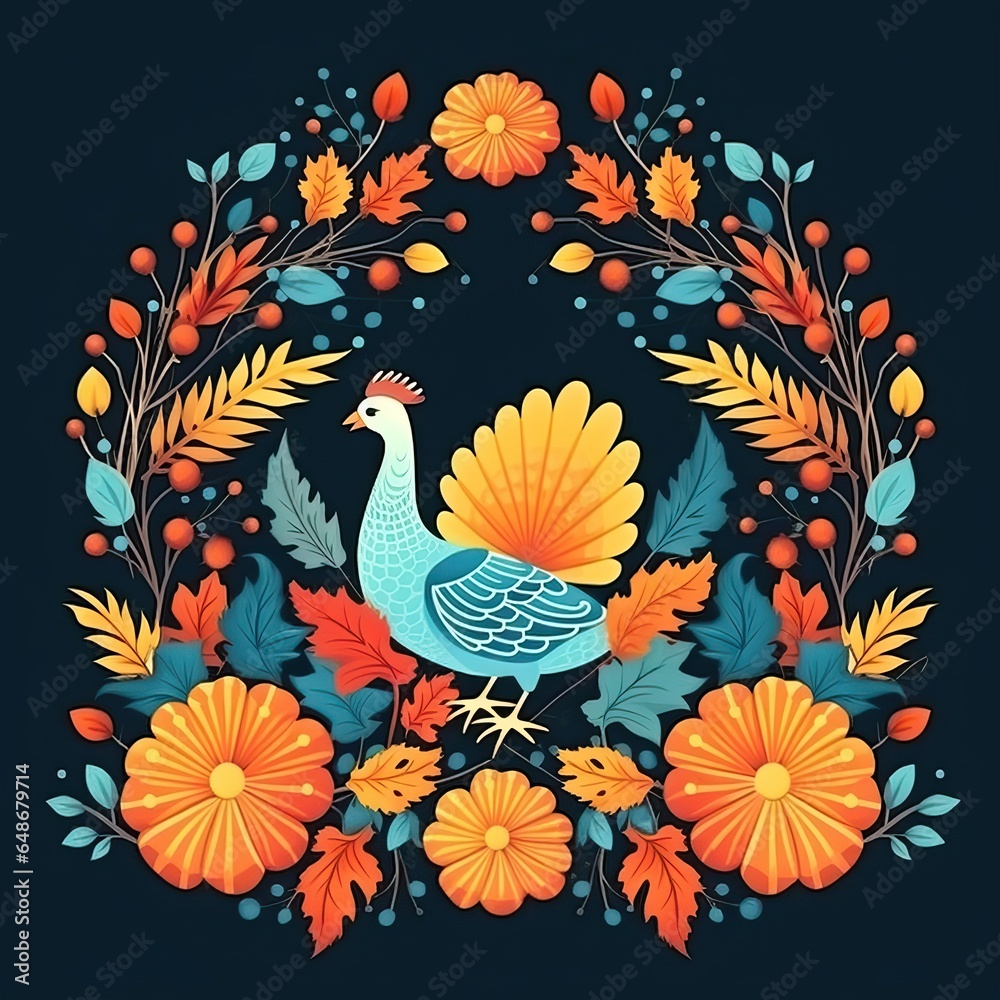 Happy Thanksgiving card flat high quality ai generated image Happy Thanksgiving card flat high quality ai generated image
