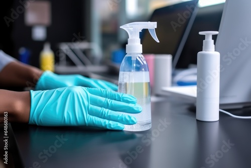 Close-up of hands using antiseptic gel to disinfect