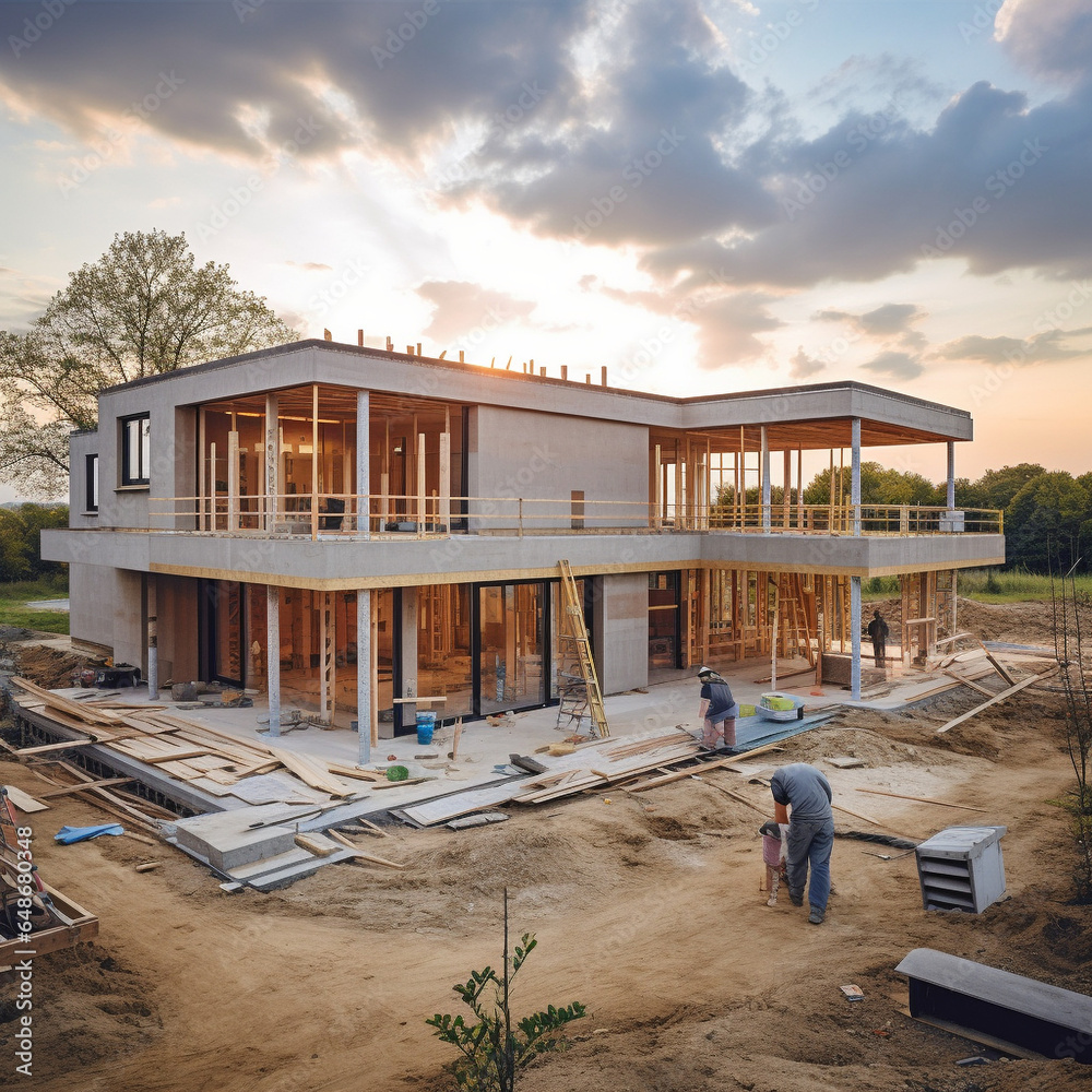 une maison en cours de construction - IA Generative