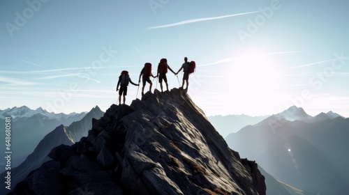 Four climbers are unwinding on mountain beat © Khalida