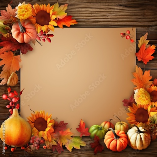 Happy Thanksgiving card with text space high quality ai generated image