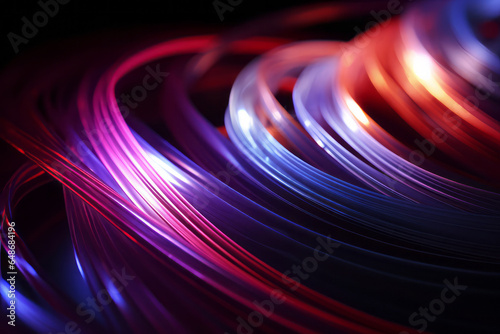 A swirling pattern of light in blue, purple, and red colors