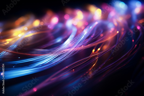 A smooth abstract image of flowing light lines