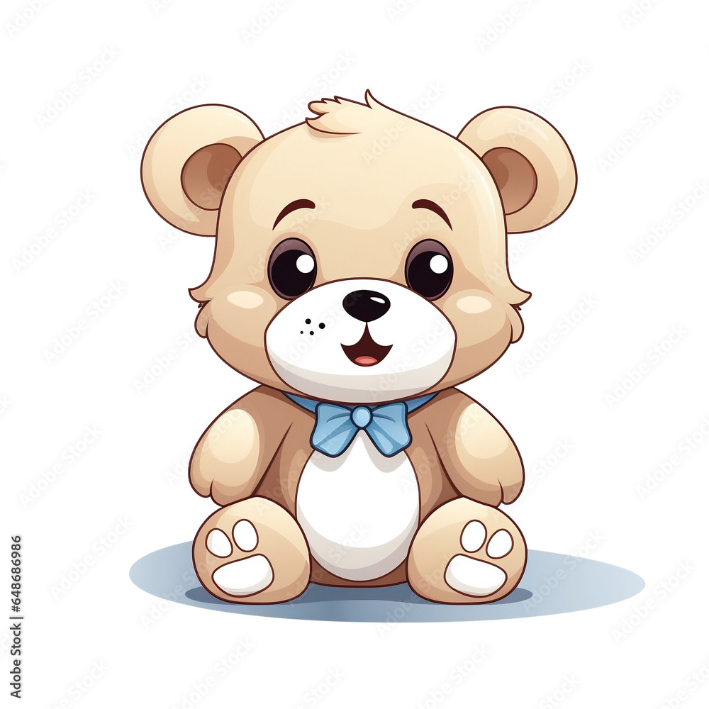 Obraz premium Cute Cartoon Teddy Bear No Background Image Applicable to any context perfect for print on demand merchandise