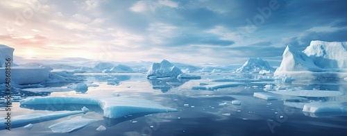 Arctic ocen with icebergs © neirfy