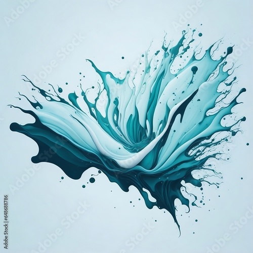 Splash in Multiple Shades of Blue on a Light Blue Background