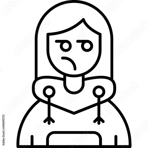 Suspicious Teenage Girl Icon