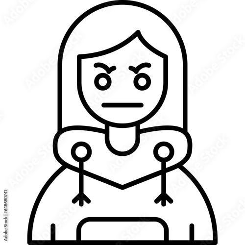 Angry Teenage Girl Icon