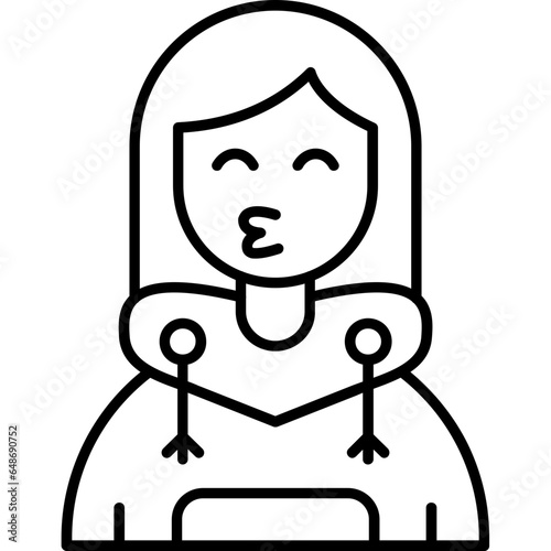 Kiss Teenage Girl Icon