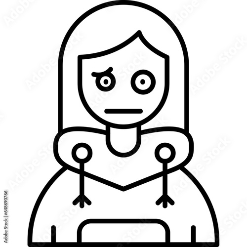 Confused Teenage Girl Icon