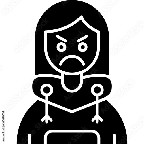 Angry Teenage Girl Icon