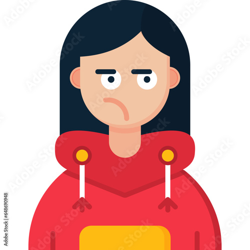 Suspicious Teenage Girl Icon