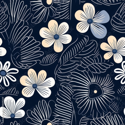 Generative AI Inspires Hand-Drawn Flower Shapes in an Intricate  Seamless Pattern